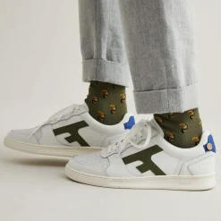 Les Hazel*FAGUO Baskets Blanche & Kaki