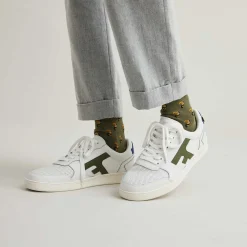Les Hazel*FAGUO Baskets Blanche & Kaki