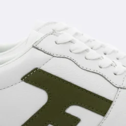 Les Hazel*FAGUO Baskets Blanche & Kaki