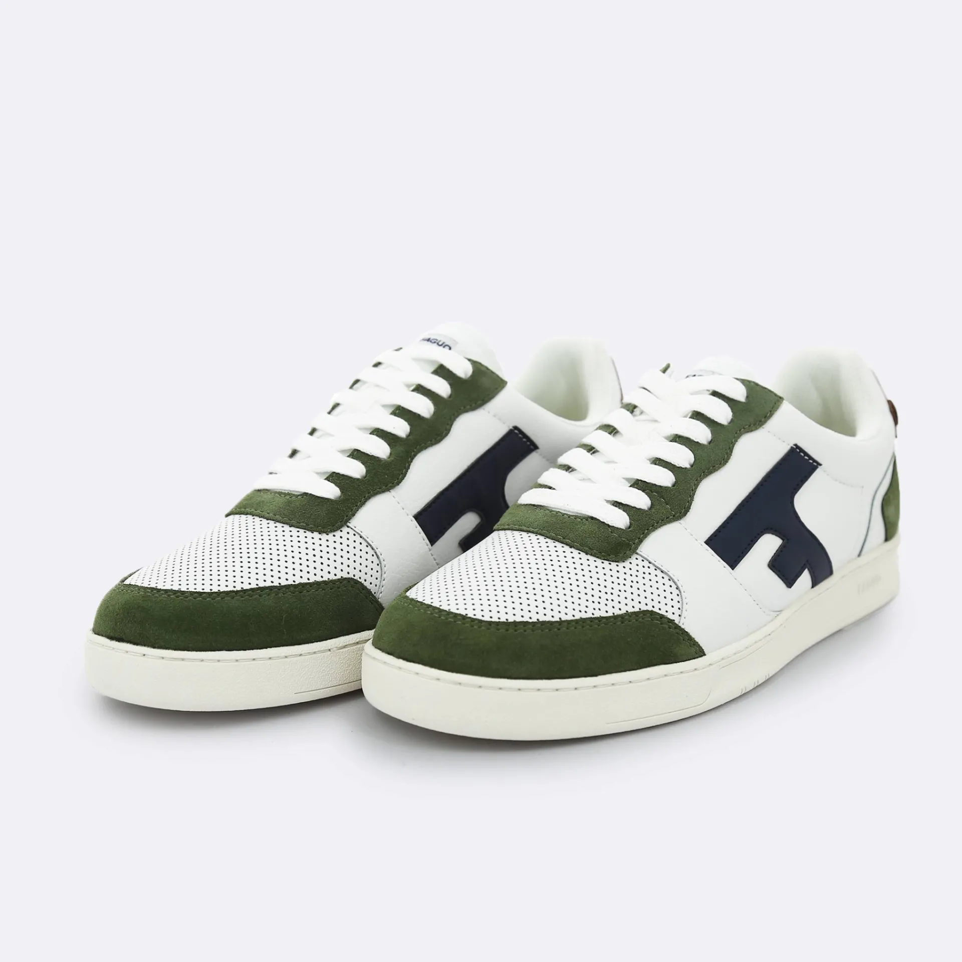 Les Hazel*FAGUO Baskets Blanche & Kaki
