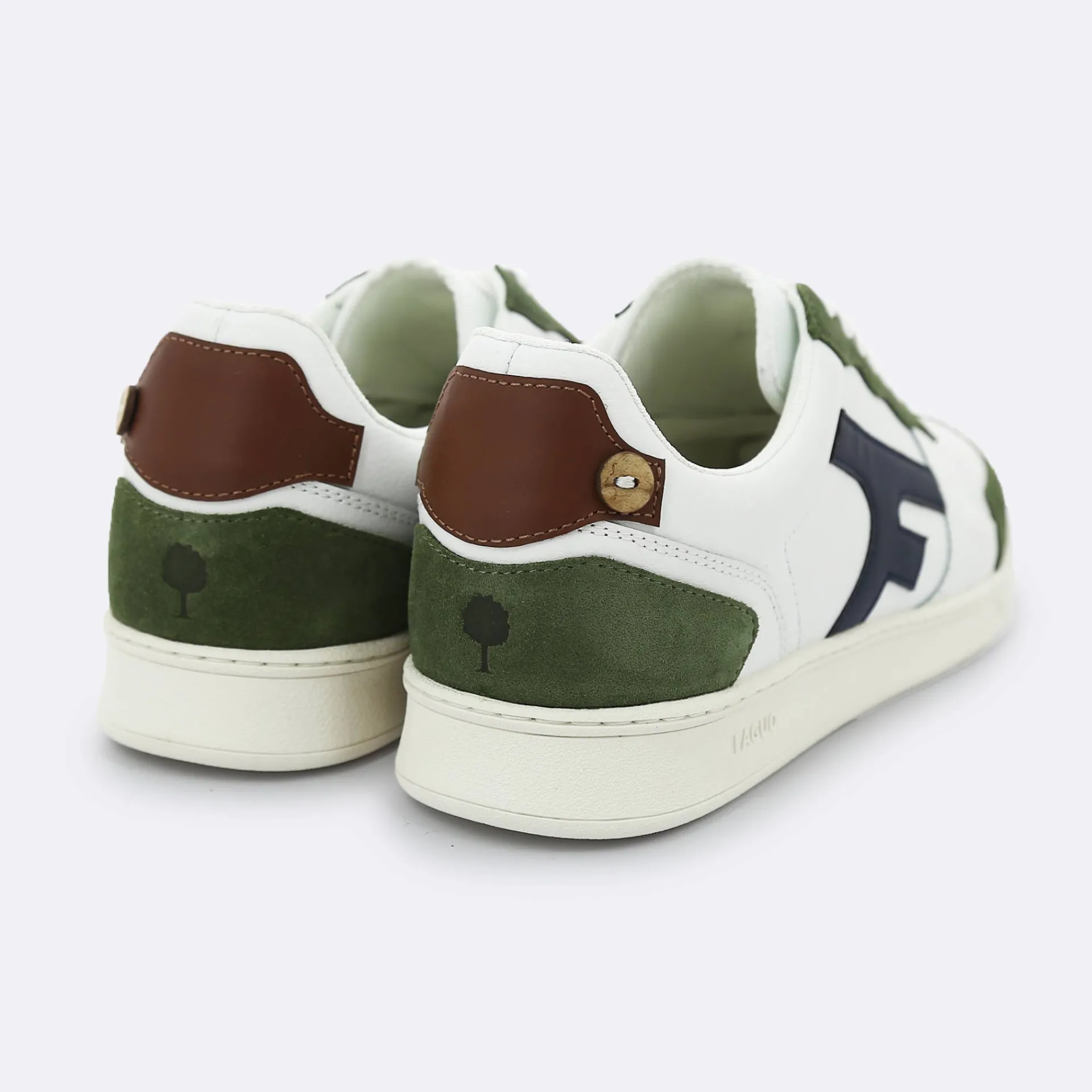 Les Hazel*FAGUO Baskets Blanche & Kaki