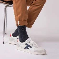 Les Hazel*FAGUO Baskets Blanche & Marine