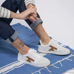Les Hazel*FAGUO Baskets Blanche & Marron
