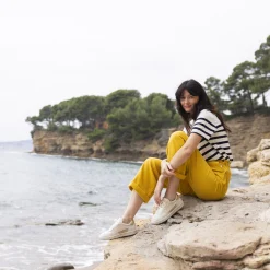 Baskets - Femme*FAGUO Baskets Creme & Doree