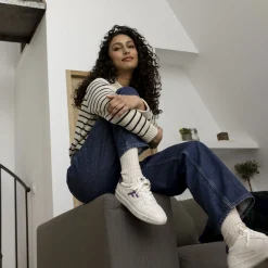 Les Alder*FAGUO Baskets Ecru & Violet