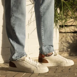 Baskets - Homme*FAGUO Baskets Ecrue & Camel & Terracotta