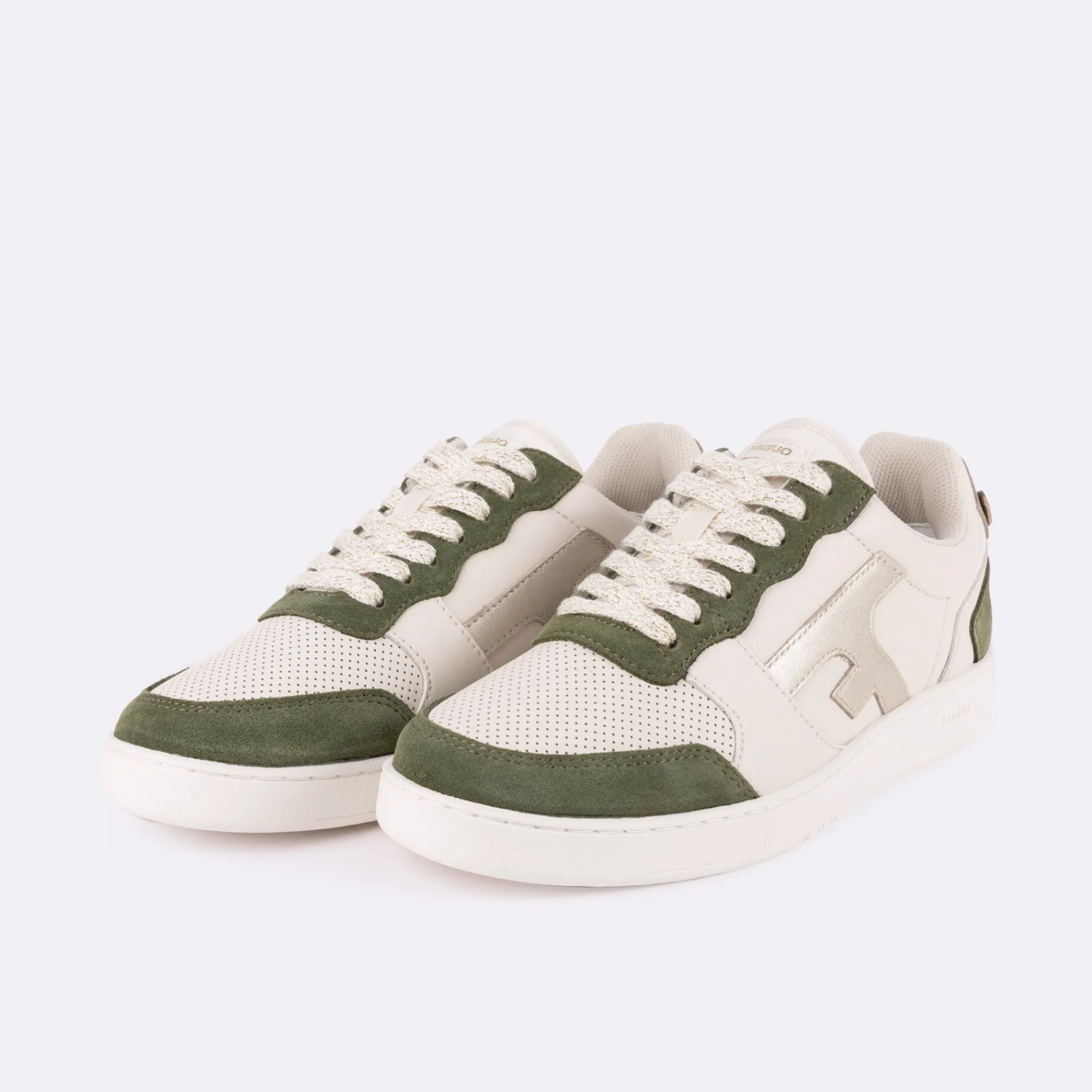Les Hazel*FAGUO Baskets Ecrue & Kaki
