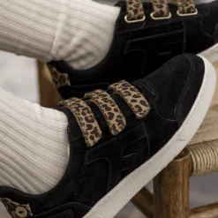Baskets - Femme*FAGUO Baskets Noir & Leopard