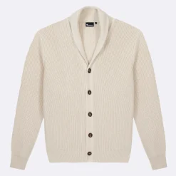 Pulls*FAGUO Cardigan Col Chale Ecru