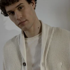 Pulls*FAGUO Cardigan Col Chale Ecru