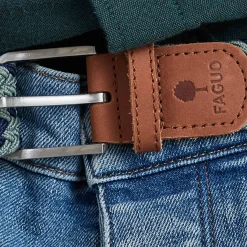 Ceintures*FAGUO Ceinture En Polyester Recycle Et Elasthanne Vert & Bleu - Modele Belt