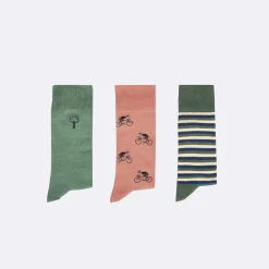 Chaussettes*FAGUO Chaussettes Rose & Vert Fonce