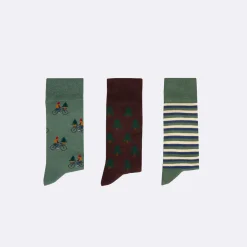 Chaussettes*FAGUO Chaussettes Vert Fonce & Multicolore
