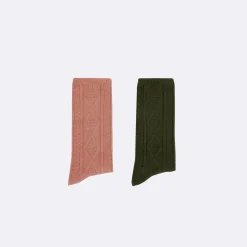 Chaussettes*FAGUO Chaussettes Vert Fonce & Rose