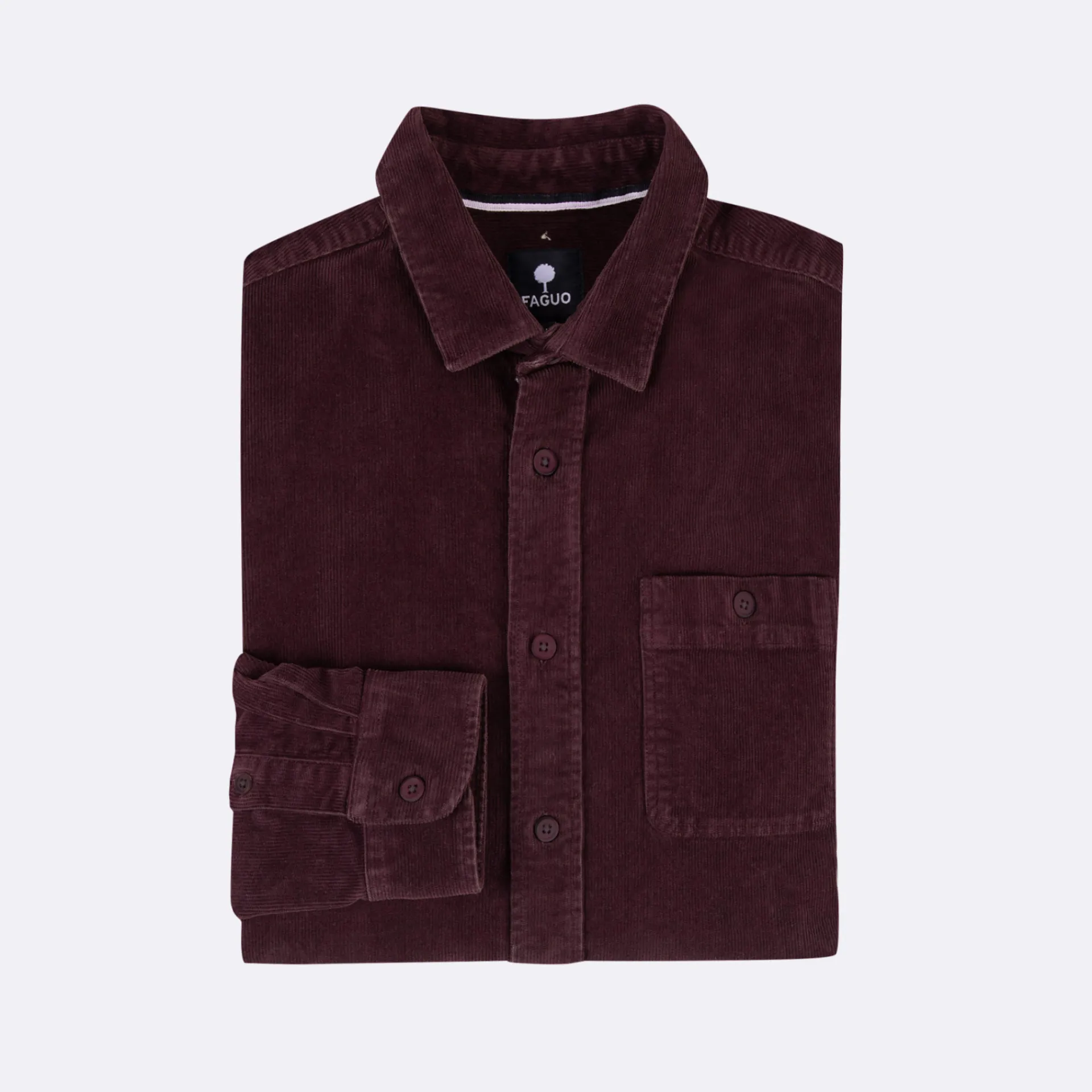 Chemises*FAGUO Chemise Classique Bordeaux Fonce
