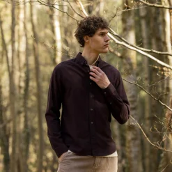 Chemises*FAGUO Chemise Classique Bordeaux Fonce