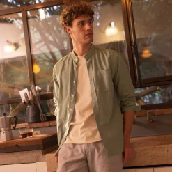 Chemises*FAGUO Chemise Col Mao Vert Clair