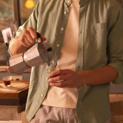 Chemises*FAGUO Chemise Col Mao Vert Clair