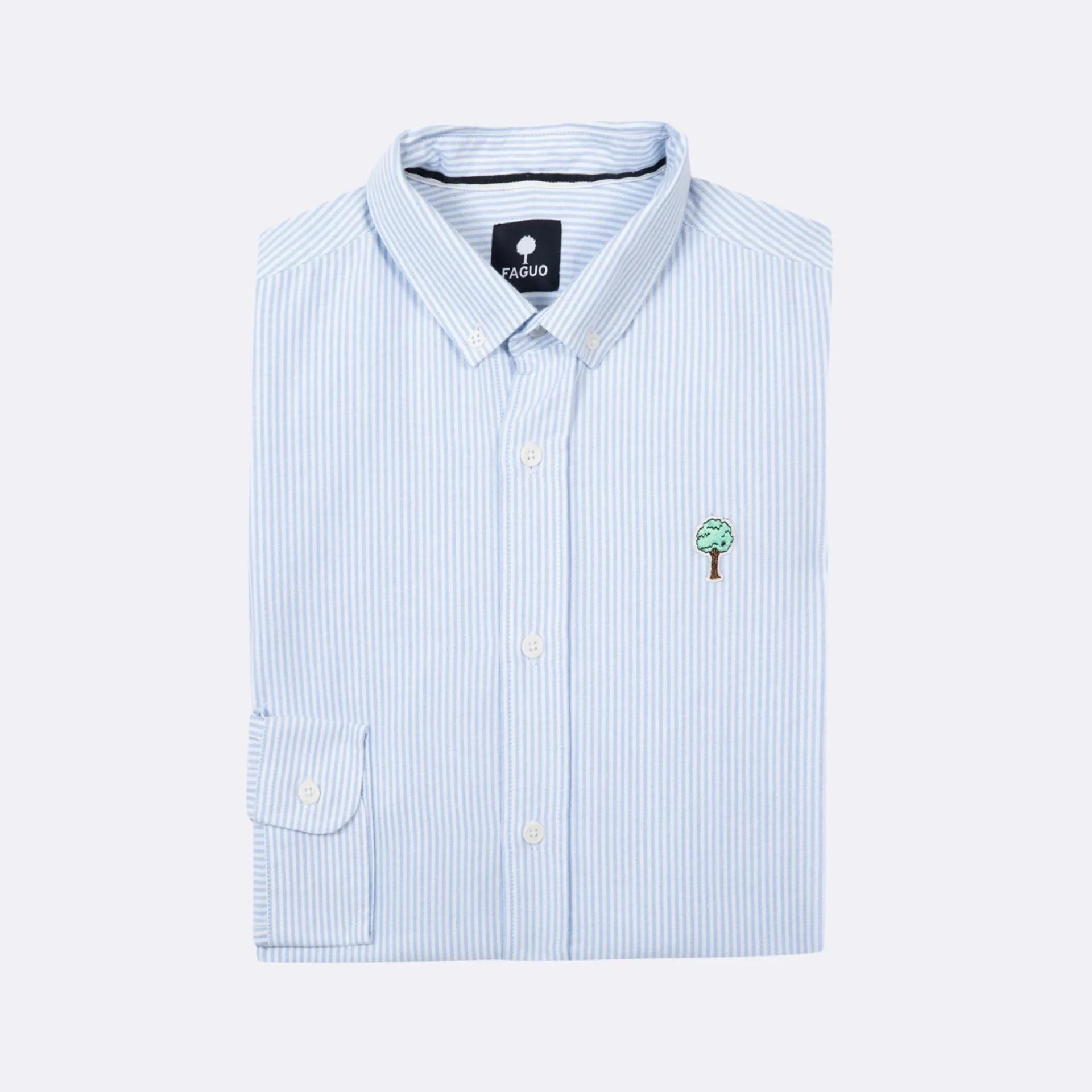 Chemises*FAGUO Chemise Manche Longue Blanche & Bleue