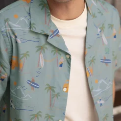 Chemises*FAGUO Chemise Manches Courtes Vert Clair