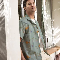 Chemises*FAGUO Chemise Manches Courtes Vert Clair