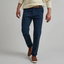 Pantalons & Chinos*FAGUO Chino Bleu Marine Coupe Ajustee