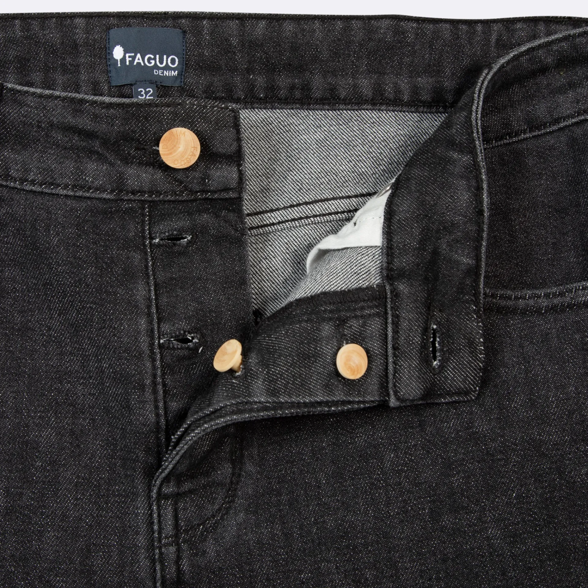 Jeans*FAGUO Jean Black Washed Coupe Slim