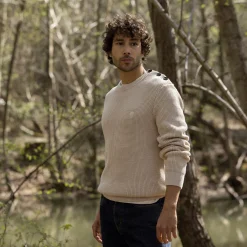 Pulls*FAGUO Pull Col Boutonne Beige