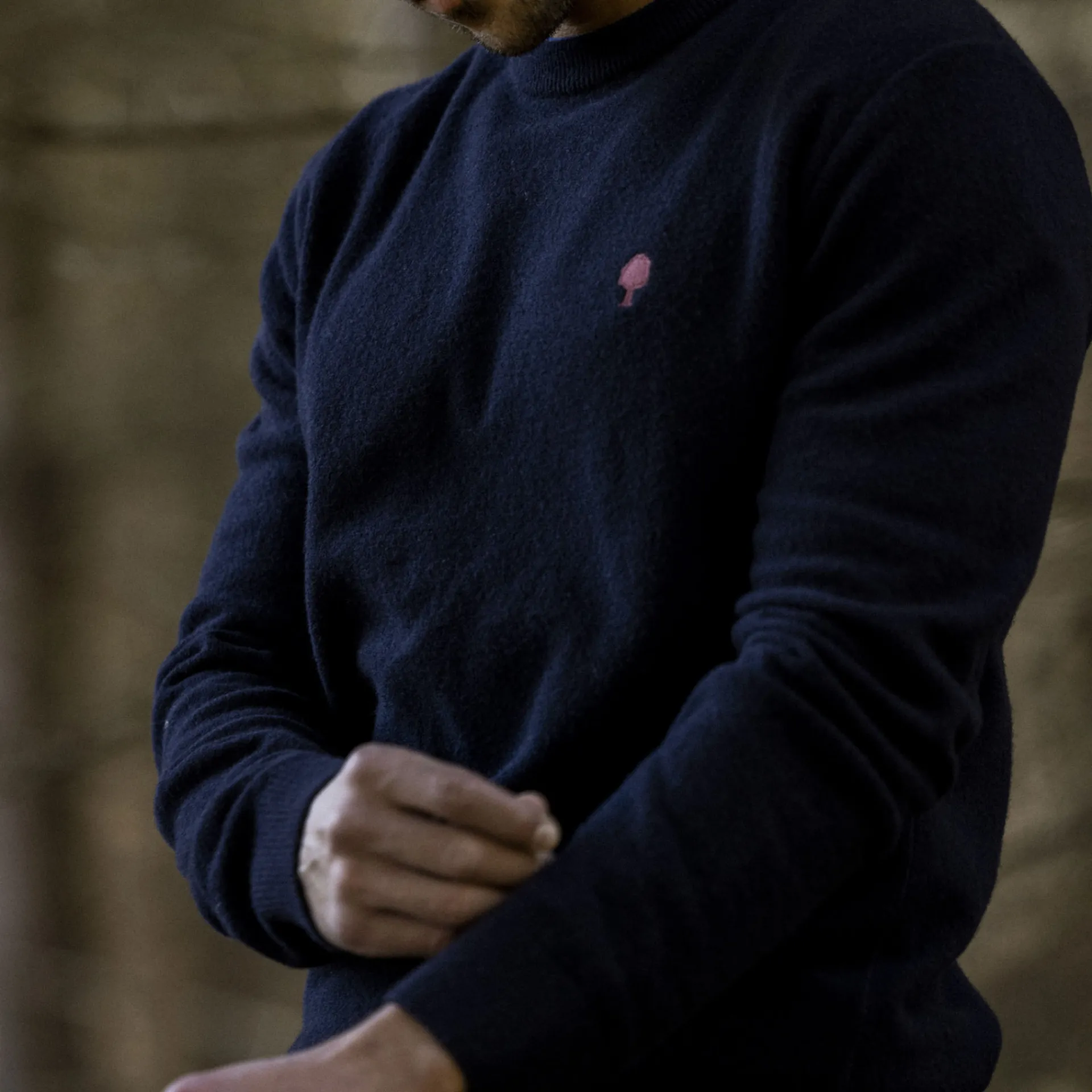 Pulls*FAGUO Pull Col Rond Bleu Marine