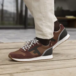 Baskets - Homme*FAGUO Runnings Camel & Vert Fonce