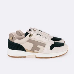 Baskets - Femme*FAGUO Runnings Ecrue & Vert Emeraude