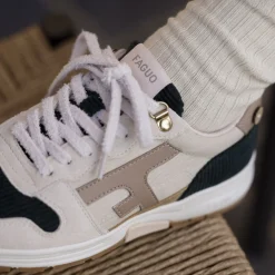 Baskets - Femme*FAGUO Runnings Ecrue & Vert Emeraude