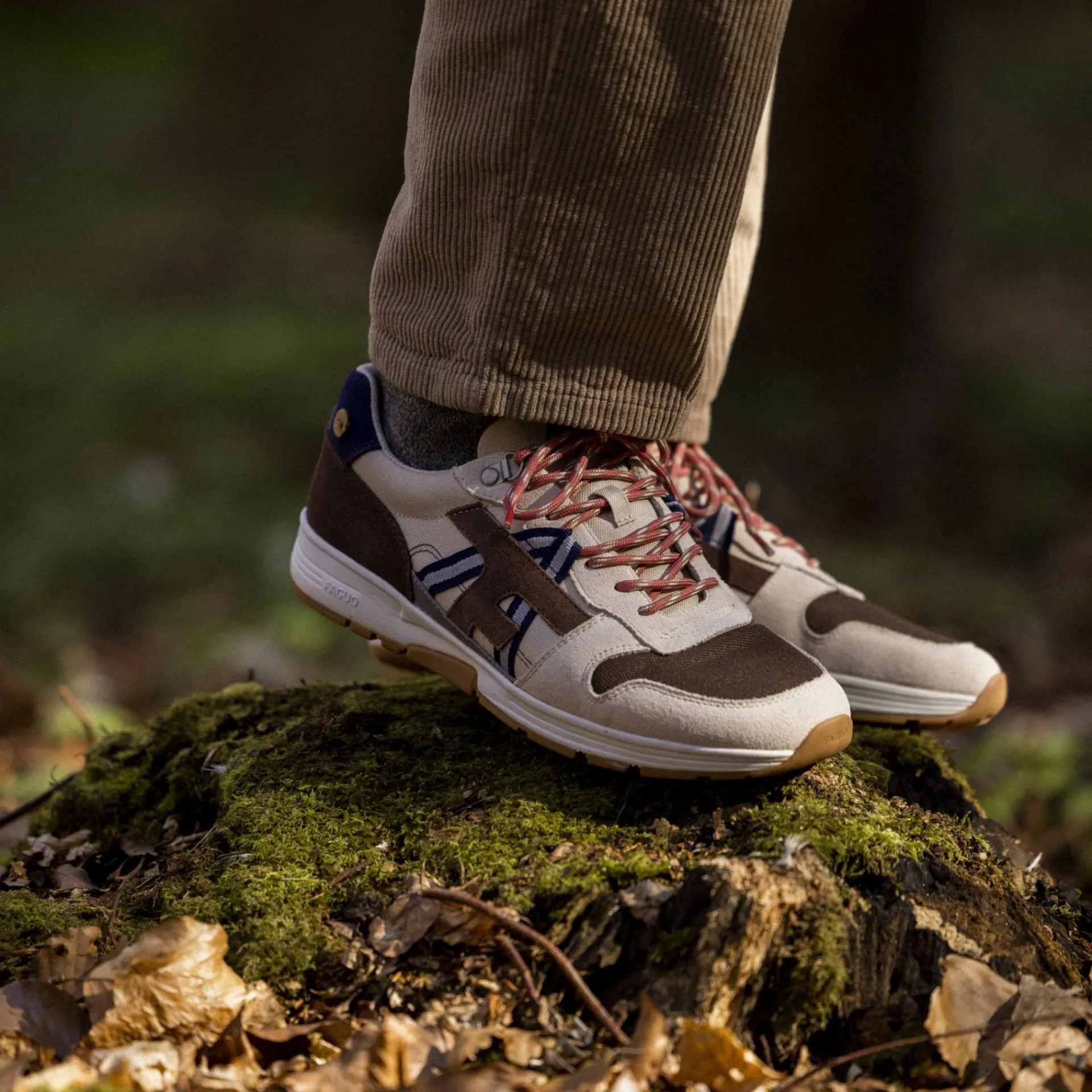 Baskets - Homme*FAGUO Runnings Ecrue Et Marron