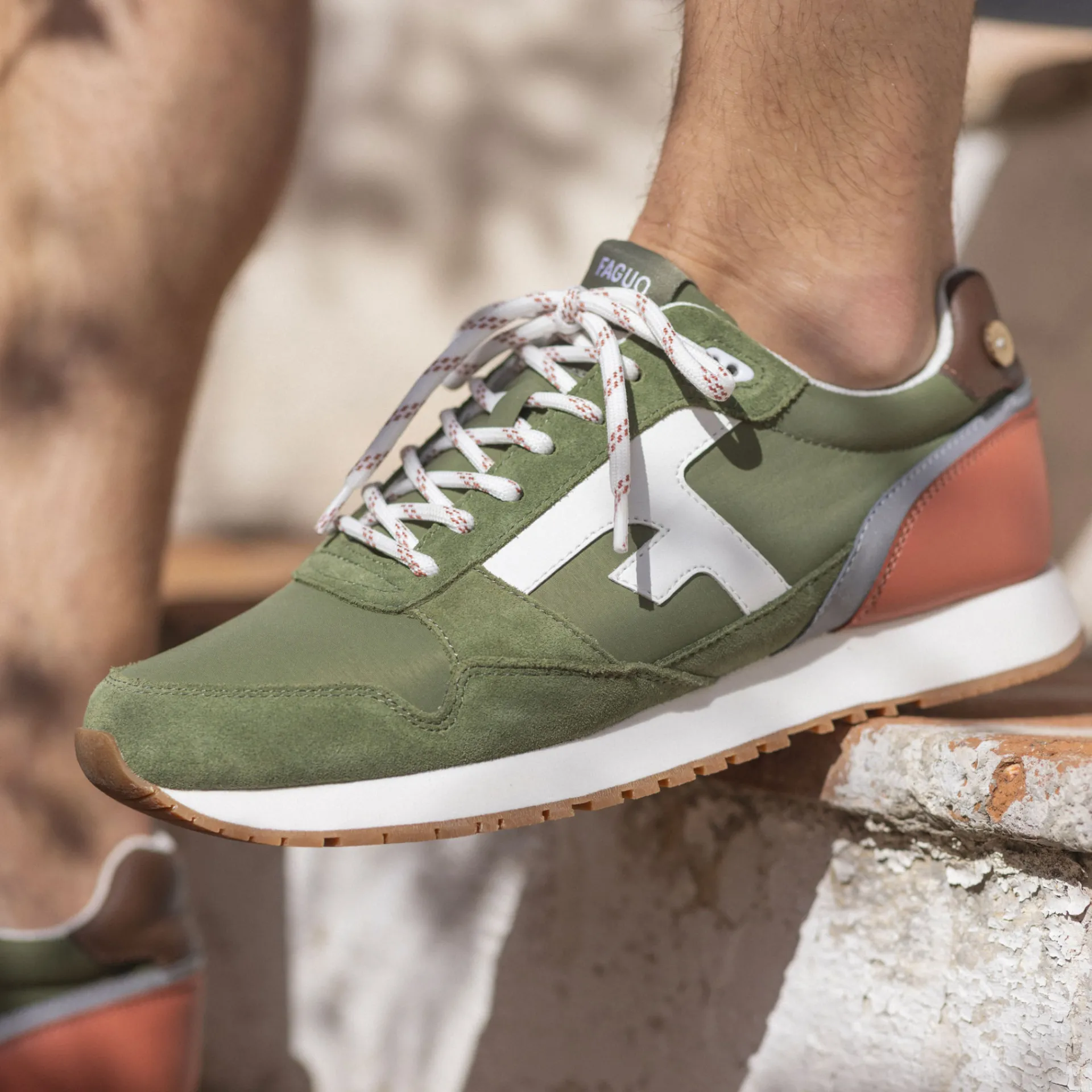 Chaussures*FAGUO Runnings Kaki & Terracotta