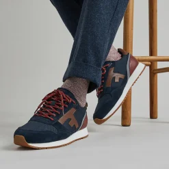 Baskets - Homme*FAGUO Runnings Marine & Camel