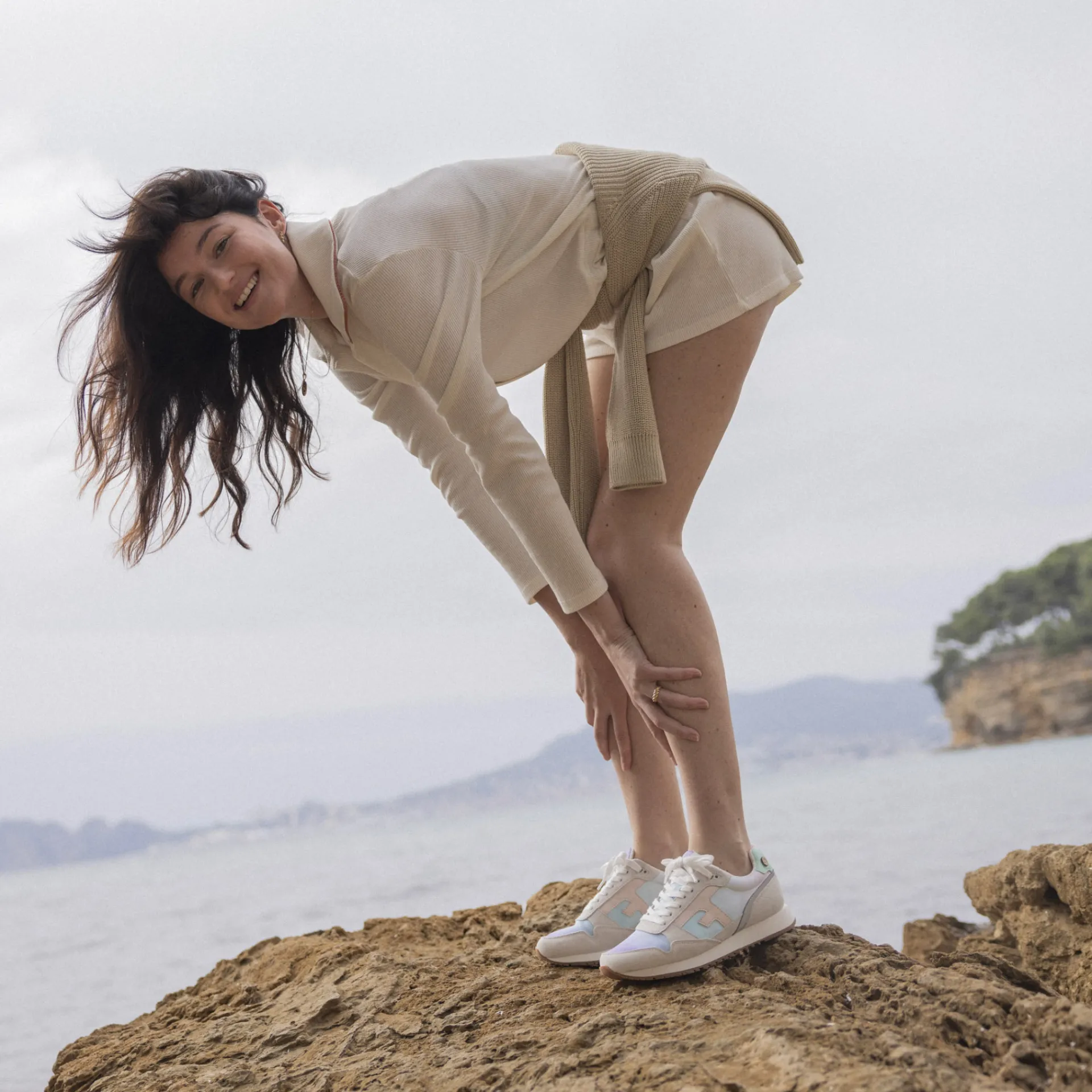 Baskets - Femme*FAGUO Runnings Multicolore & Creme