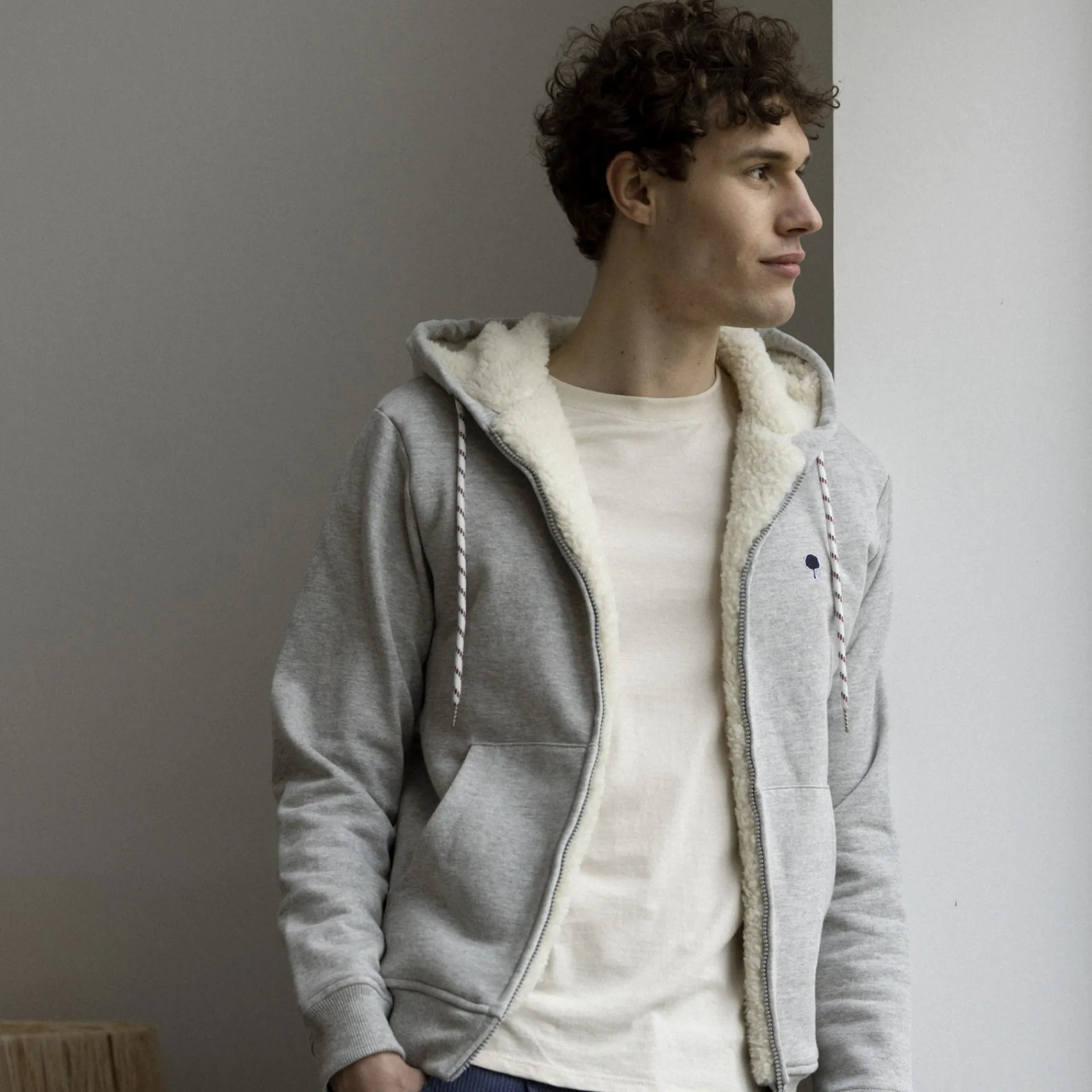 Sweats À Capuche*FAGUO Sweat A Capuche Sherpa Gris Chine