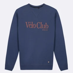 Vêtements*FAGUO Sweat Col Rond Bleu Indigo Velo Club