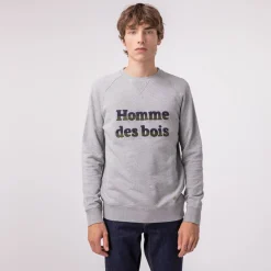 Sweatshirts*FAGUO Sweat Col Rond Gris Chine Homme Des Bois