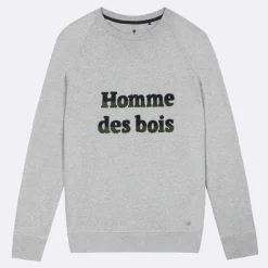 Sweatshirts*FAGUO Sweat Col Rond Gris Chine Homme Des Bois