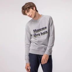 Sweatshirts*FAGUO Sweat Col Rond Gris Chine Homme Des Bois