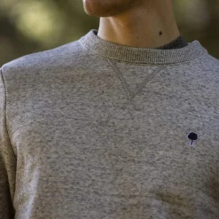 Sweatshirts*FAGUO Sweat Col Rond Gris Chine Clair