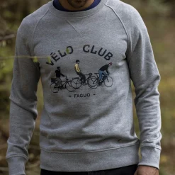 Sweatshirts*FAGUO Sweat Col Rond Gris Chine Velo Club