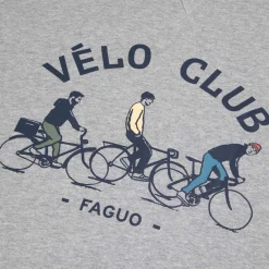 Sweatshirts*FAGUO Sweat Col Rond Gris Chine Velo Club