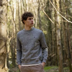 Sweatshirts*FAGUO Sweat Col Rond Gris Chine Fonce