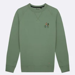 Sweatshirts*FAGUO Sweat Col Rond Vert Broderie Velo