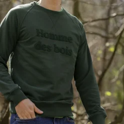 Vêtements*FAGUO Sweat Col Rond Vert Fonce Homme Des Bois