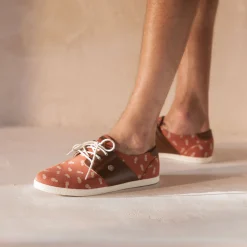 Baskets - Homme*FAGUO Tennis Terracotta & Camel