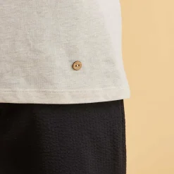 T-Shirts*FAGUO T-Shirt Col Rond Beige Velo