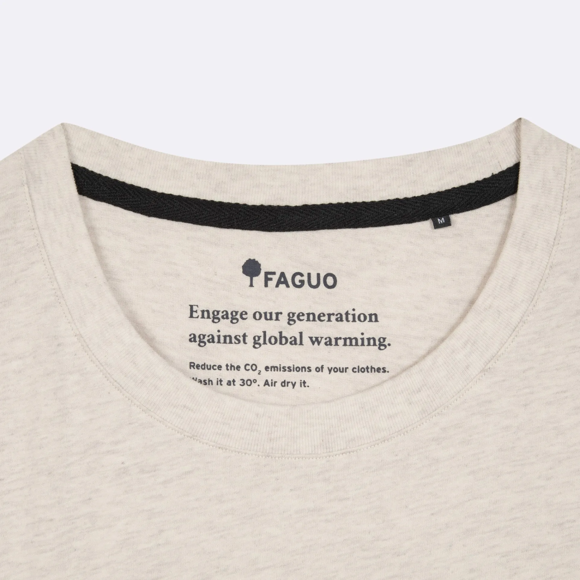 T-Shirts*FAGUO T-Shirt Col Rond Beige Velo